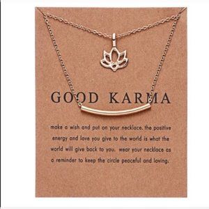Good Karma Lotus Flower Bar Necklaces